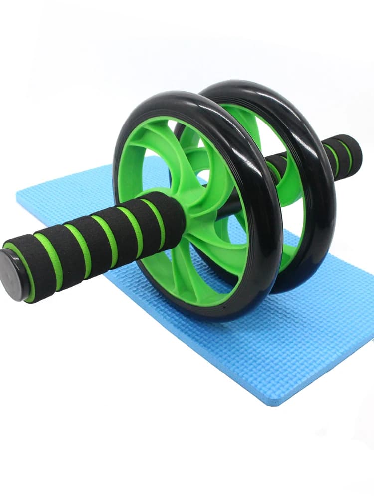 Rullo per esercizi con ruota Ab Roller Ab Roller - Doppia ruota classica con manici in schiuma - Include ginocchiera extra spessa