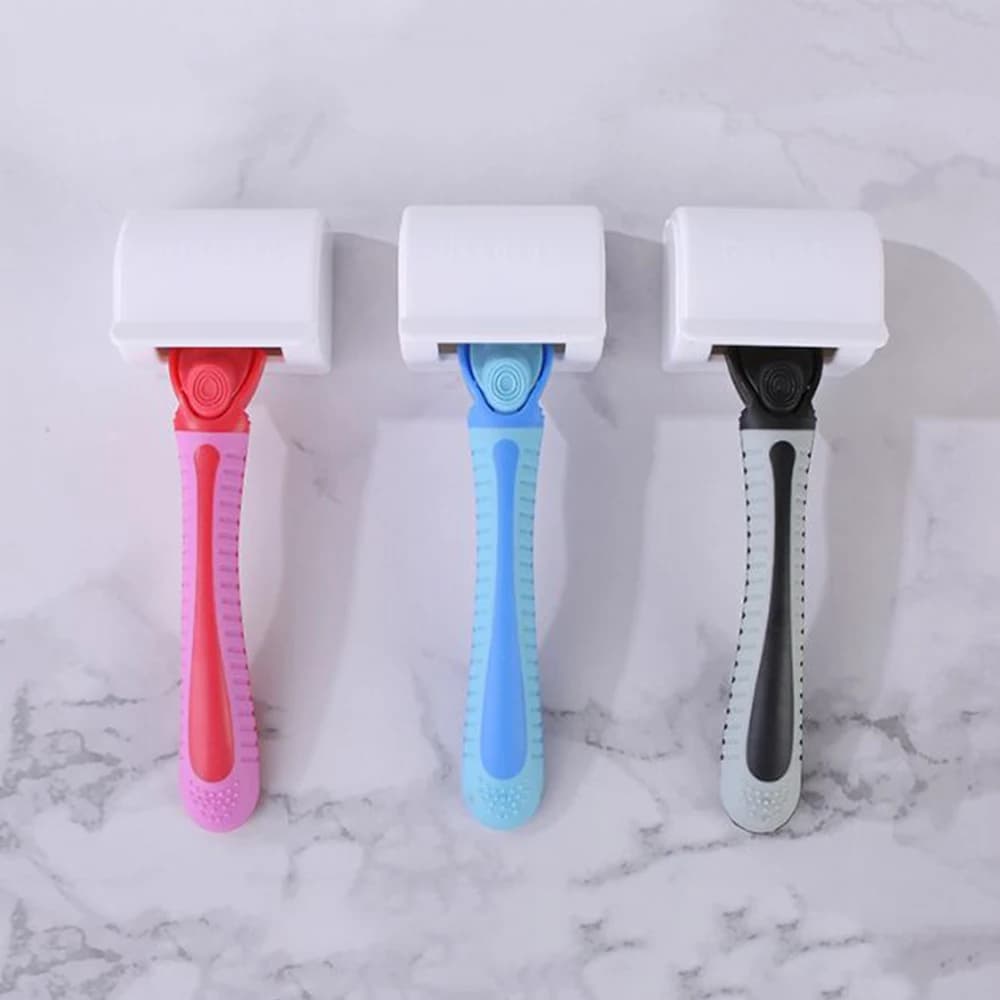Uomo Appiccicoso Supporto Del Rasoio Rasoio Di Plastica Spazzolino Da Denti Cremagliera Bagno Punch-trasporto Rasoio Mensola di Immagazzinaggio Del Basamento