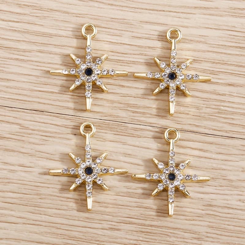 5pcs 16*19mm Crystal Star Charms for Jewelry Making Alloy Pendants DIY Necklace Bracelets Earrings Handmade Crafts Jewelry