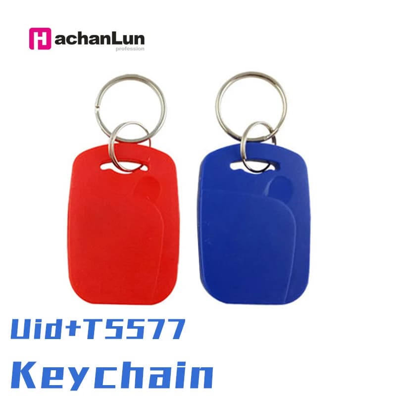5/10pc UID 5577 RFID Tag Smart NFC Dual Chip IC ID portachiavi composito 125KHZ EM4305 13.56MHZ scheda di accesso cancellabile ripetibile