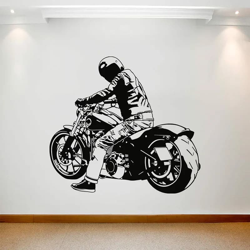 Motocross Della Parete Della Decalcomania Del Motociclo Cavaliere Casco Del Vinile Window Sticker Club Man Cave Camera Da Letto Complementi Arredo Casa Fresco Stile di Arte Carta Da Parati E407