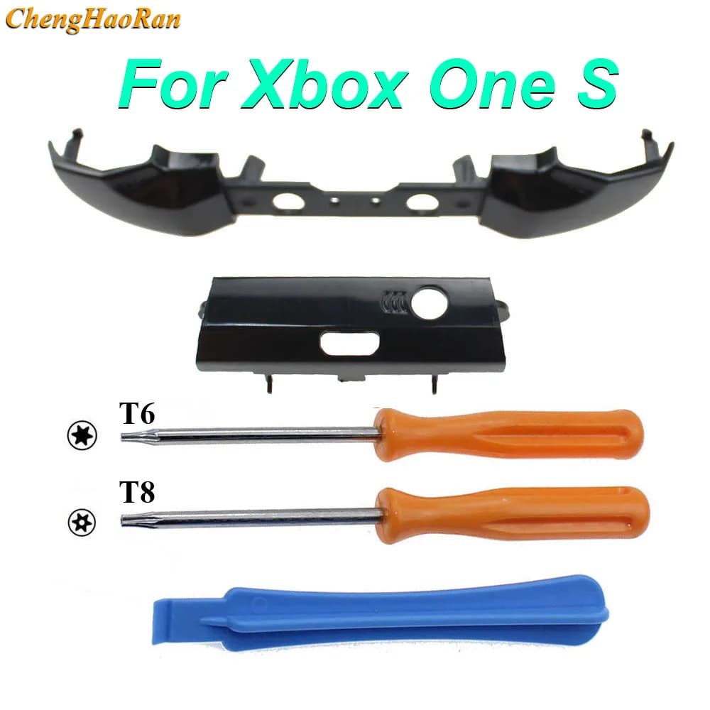 ChengHaoRan 1x Black LB RB Button paraurti parti di ricambio per Controller Xbox One S con cacciaviti T6 no hole T8 pry