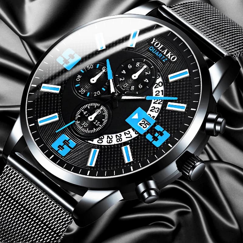 2023 orologi da uomo calendario alla moda orologio da uomo d'affari cinturino in maglia di acciaio inossidabile orologio da polso al quarzo orologio maschile relogio masculino