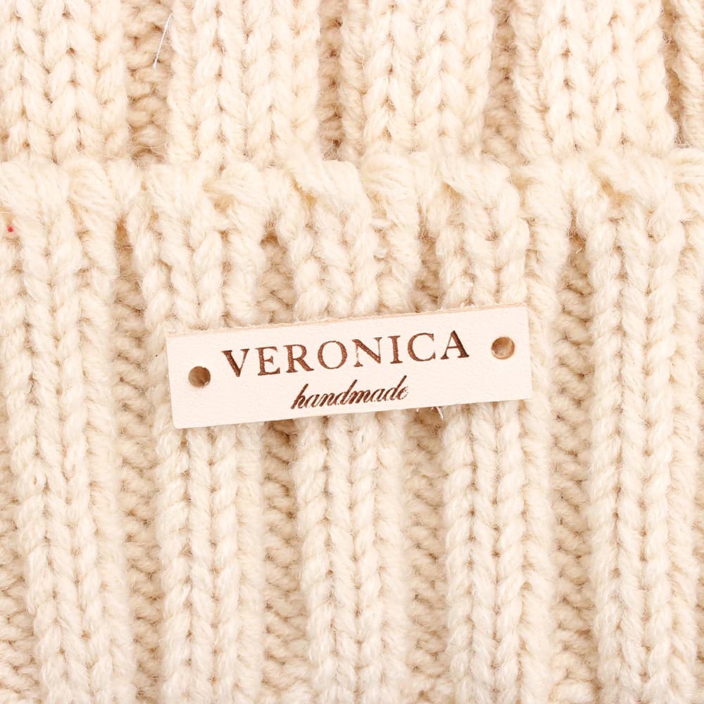 Etichette in Pelle Personalizzate, Incise al Laser 0,39"x 1,57" 1mm Ecologiche per Artigianato Fai-da-Te, Abbigliamento e Decorazioni Regalo Personalizzate