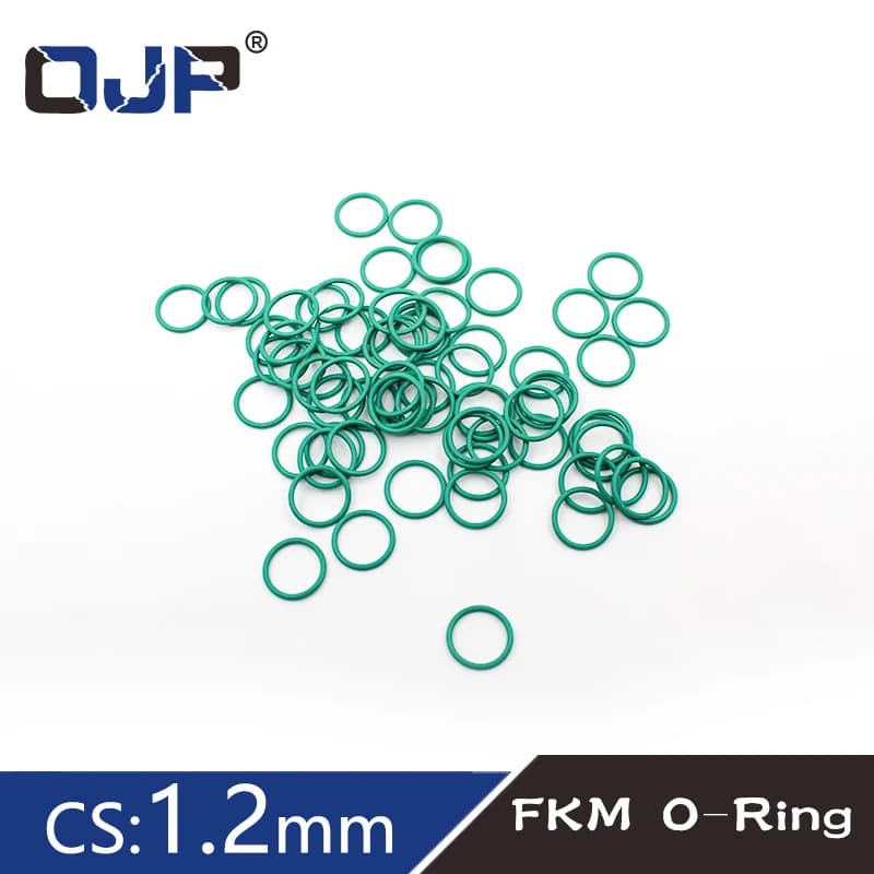 O-ring green FKM 10 pcs/lot seals thickness rubber ring CS1.2mm OD5/6/8/9 /10/11/12/13/16/18/24mm o-ring fuel seal gasket