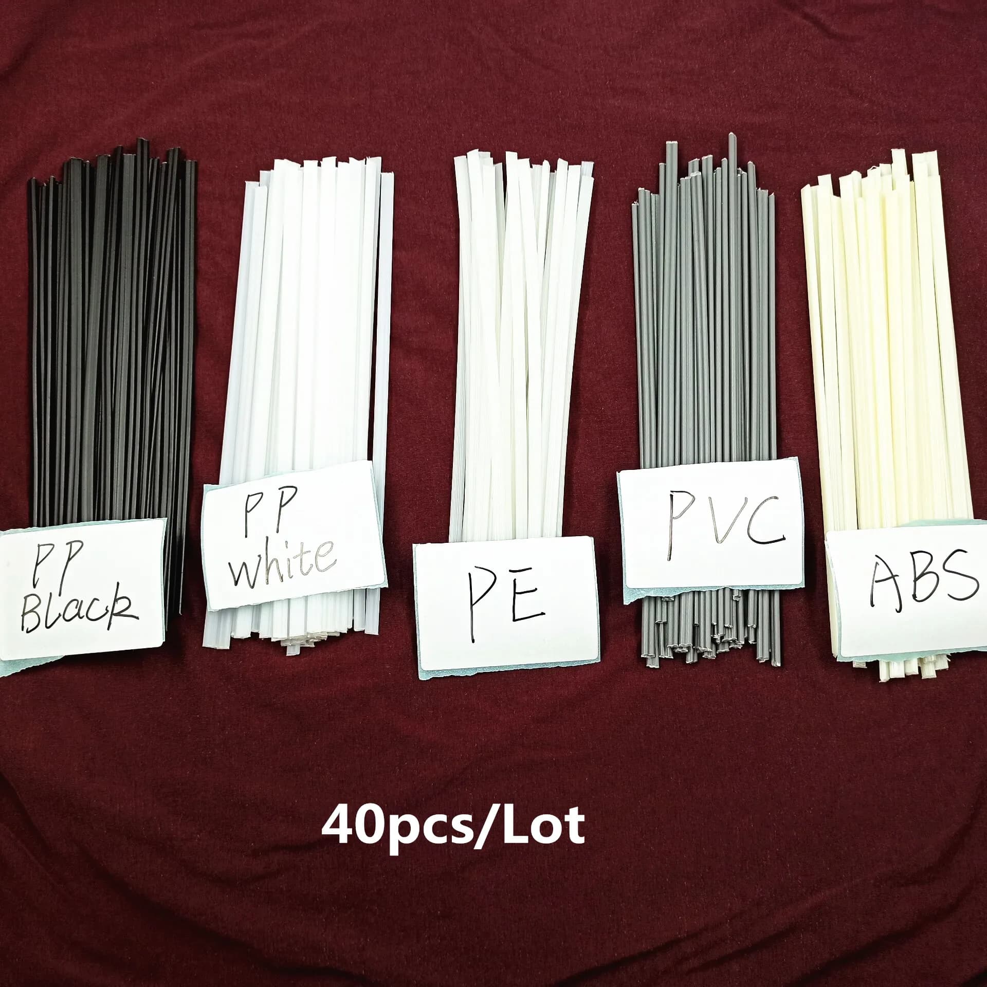 40pcs bacchette per saldatura in plastica Non tossica ABS/PP/PVC/PE per pistola per saldatore in plastica/pistola ad aria calda 1pc = 20cm