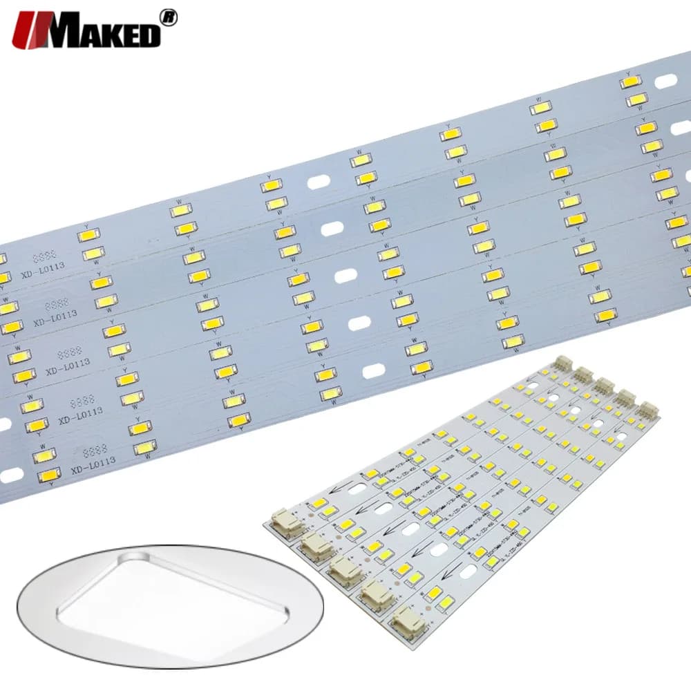 LED PCB 4Wx2 6Wx2 8Wx2 3 Color Changable Bar Strip SMD5730 Aluminum Base Plate Ceiling Light Replace Tube Lamp Retrofit Sources