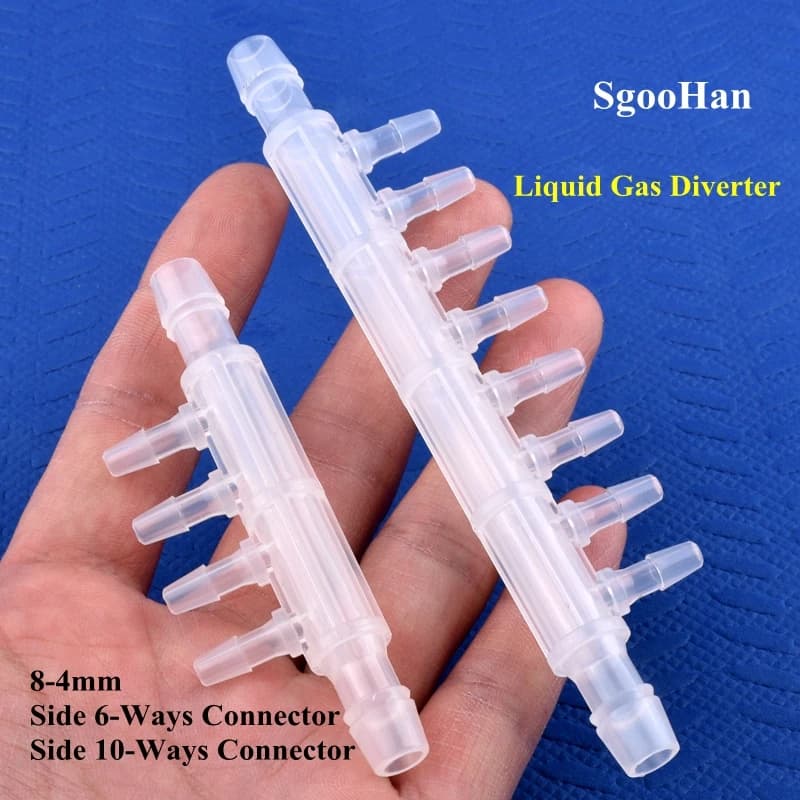 1 ~ 50pcs edible PP 8-4mm 4 ~ 10 ways pipe connector aquarium tank air pump diverter Gas liquid garden irrigation joint Pagoda