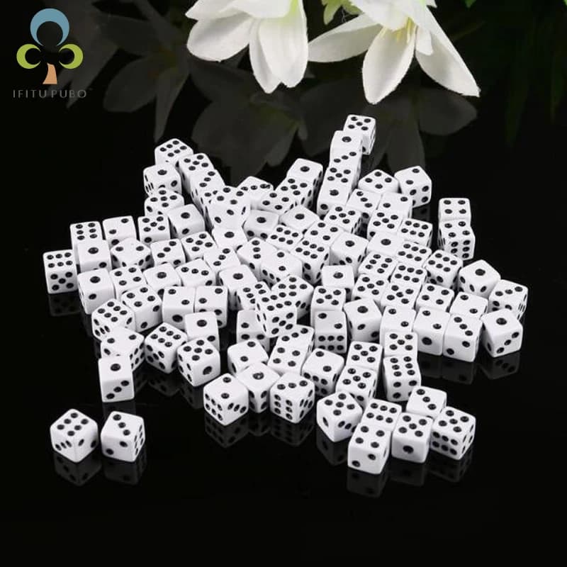 200 pz/lotto dadi dadi da gioco bianchi in plastica da 8mm Standard a sei lati Decider feste di compleanno gioco da tavolo Drop Shipping GYH