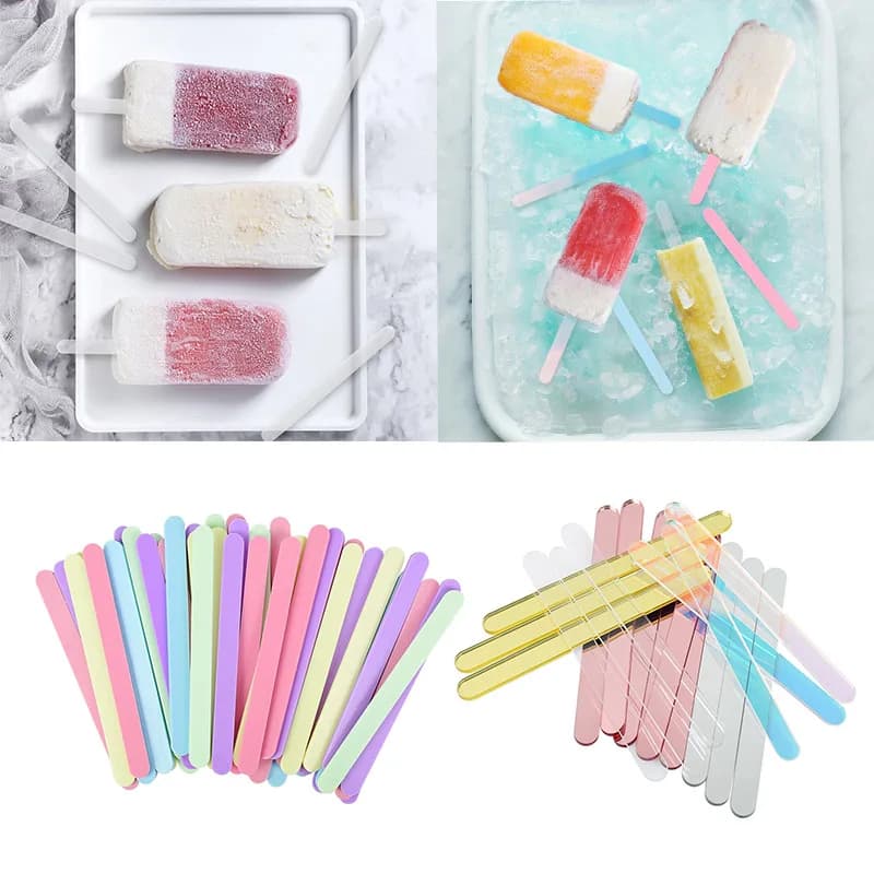 10pcs bastoncini per gelato in acrilico bastoncini per ghiaccioli strumenti per gelato multicolore fai da te fatti a mano artigianato per accessori per stampi da cucina
