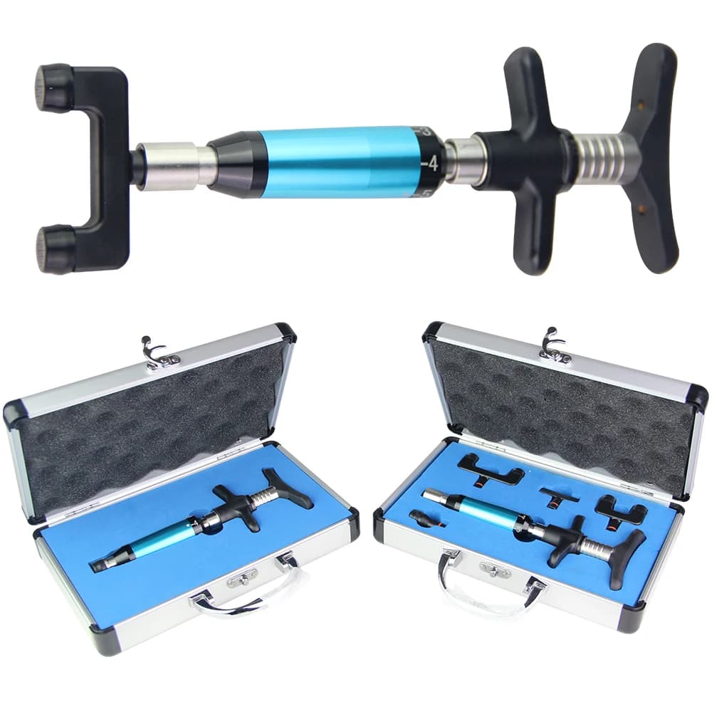 Chiropractic Adjusting Tool 6 Level 4 Heads Intensity Therapy Correction Gun Spinal Cervical Massager Adjustable Manual