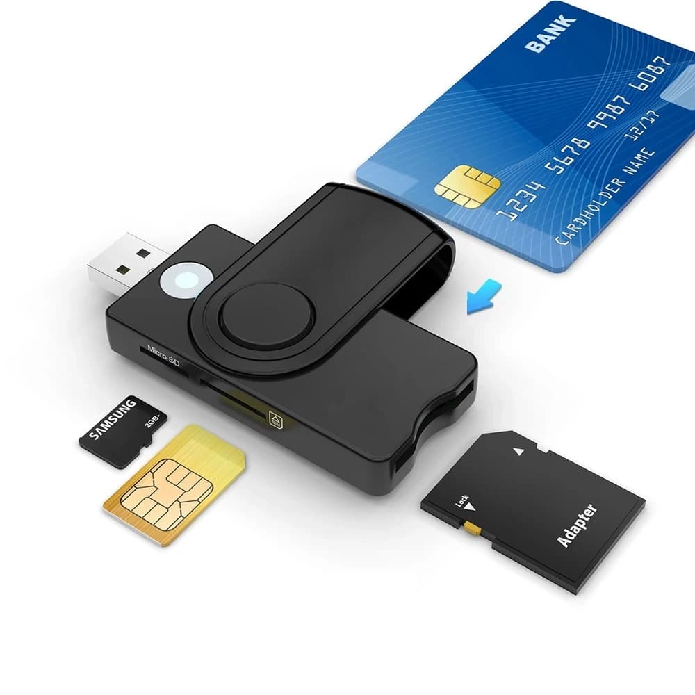 UTHAI per Windows 7 8 10 Linux OS, lettore di smart card USB SIM, per scheda bancaria IC/ID EMV SD TF Lettore di schede MMC USB-CCID ISO 7816