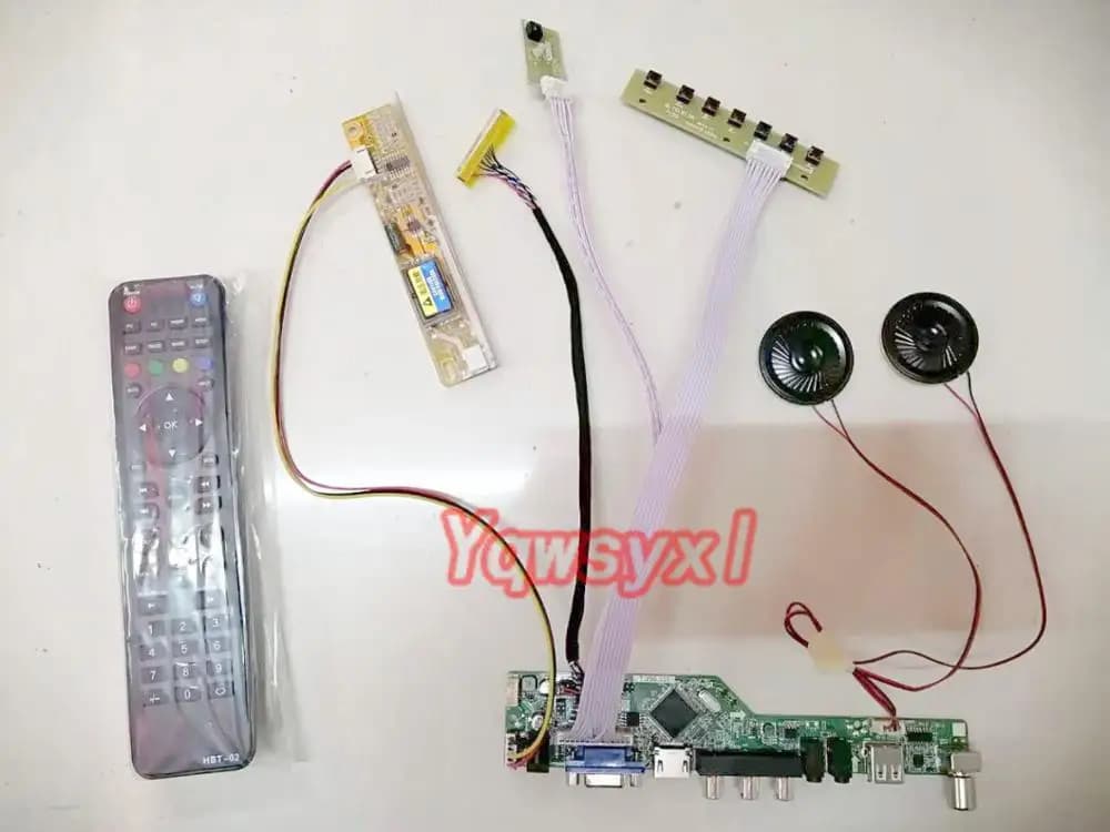 Yqwsyxl con Kit di Altoparlanti per B156XW04 V5 V.5 Tv + Hdmi + Vga + Av + Usb Schermo Lcd a Led bordo di Driver Del Controller