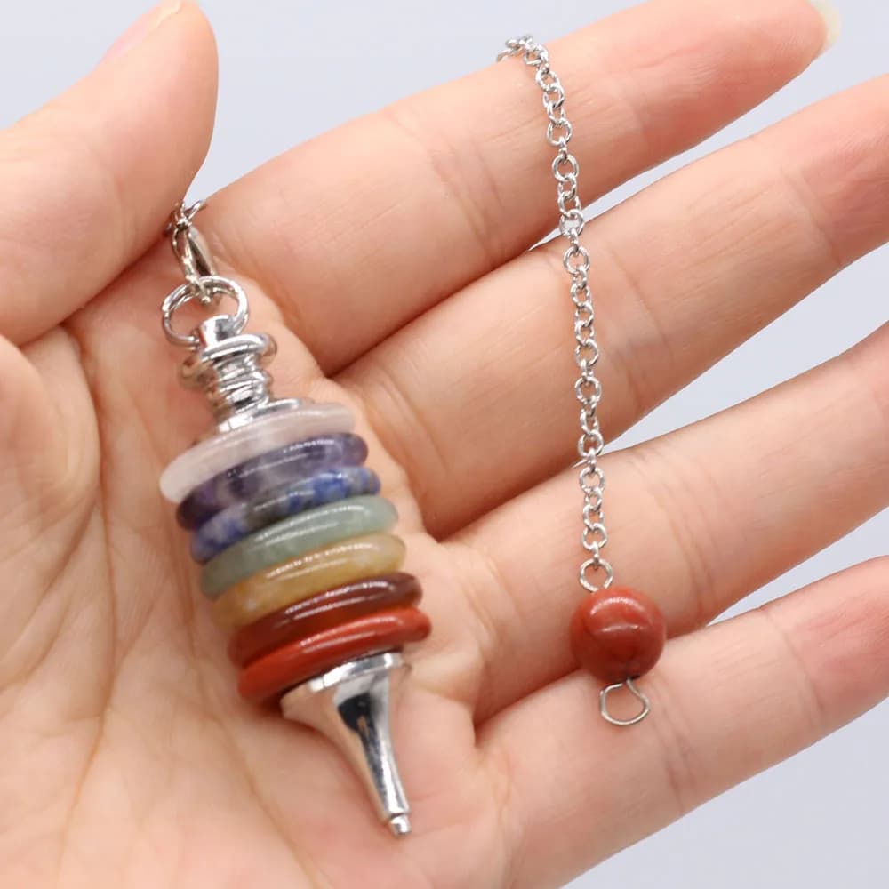 Pietra naturale Chakra Pendolo Radiestesia Dowsing Divinazione Ciondolo in cristallo Merkaba Collana di gioielli di navetta di energia curativa