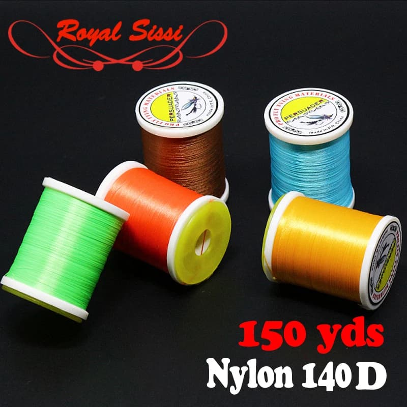 Nuovo sviluppato 150yards/spool 6/0 nylon fly leging thread in bobina standard 6 #-16 # wet fly & nymph scud fly lure materiali di legatura