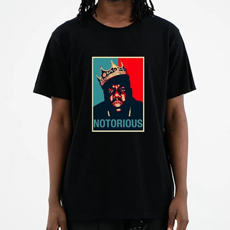 RIP Notorious Big Shirt Maglietta a maniche corte da uomo Hiphop Rock Biggie Smalls Maglietta da uomo Notorious BIG T-shirt in cotone alla moda