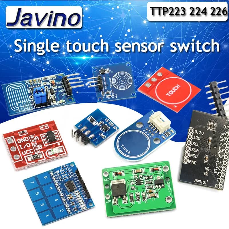 Moduli Interruttori Capacitivi Digitali TTP223 TTP224 TTP226 TTP229 a 1/4/8/16 Canali con Pulsanti Touch per Arduino
