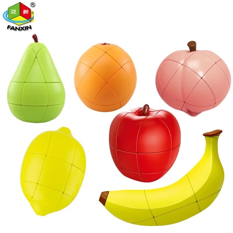 New FanXin Fruit Magic Cube Apple Banana Lemon Pear Peach Orange Collection Educational Toys for Children Brain Teaser Games