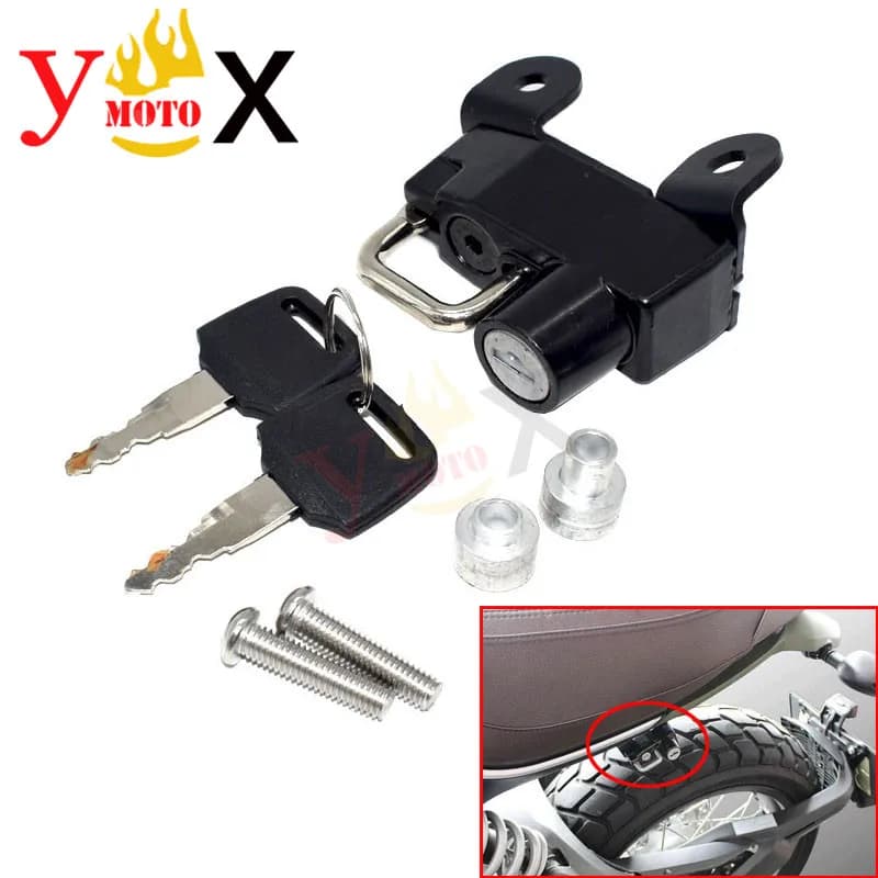 Scrambler800 Left Side Motorcycle Helmet Lock Anti-thief Hook Mount W/ Key Mounting Set For DUCATI Scrambler 800