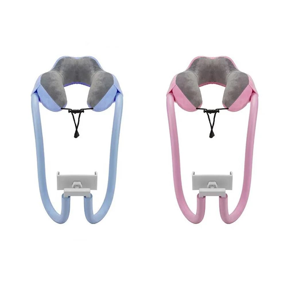 Supporto per cuscino pigro a forma di U Supporto per telefono cellulare Cuscino per pisolino Memory Foam Cuscino per collo cervicale con supporti per tablet