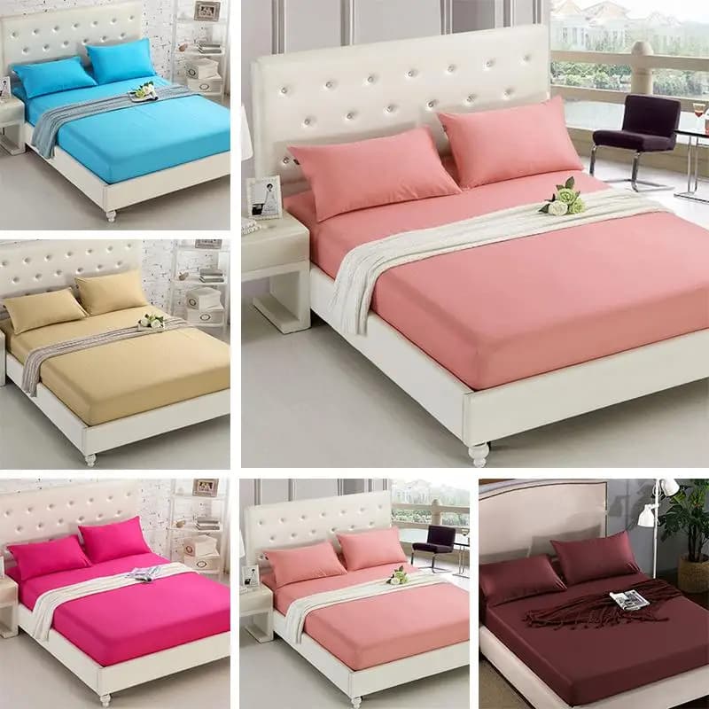 1 PZ Sheet with corners Solid colored sheet with elastic band Double Queen Size 160 cm * 200 cm 100% polyester