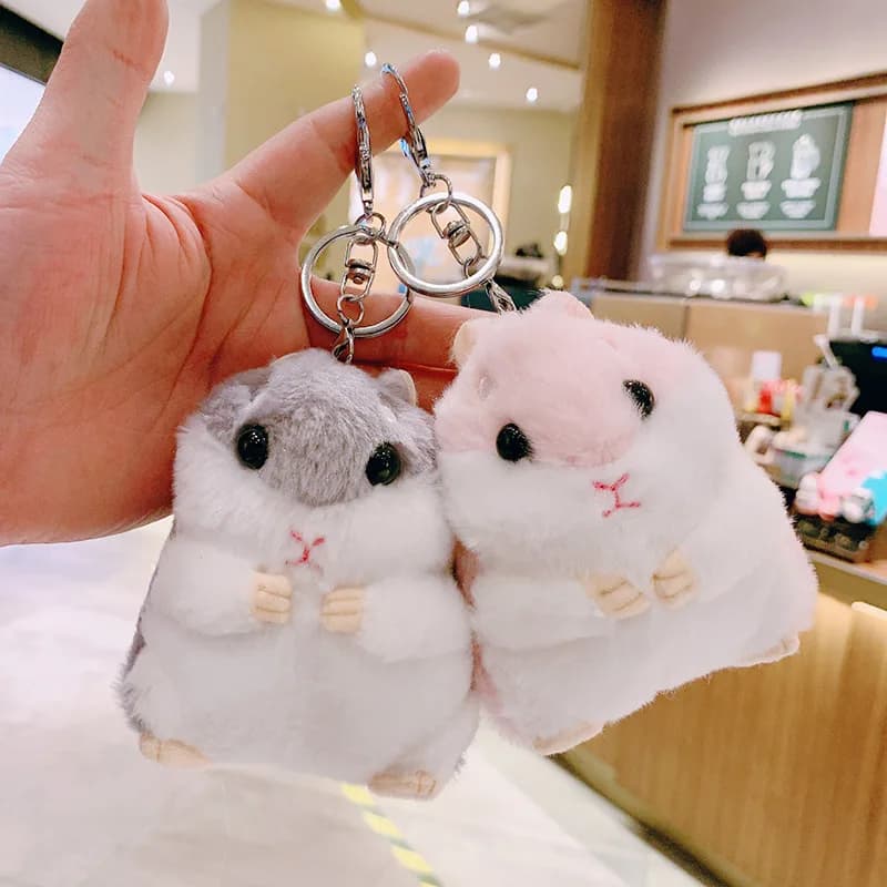Portachiavi bambola criceto ciondolo bambola criceto carino zaino bambola peluche ins ciondolo borsa da scuola