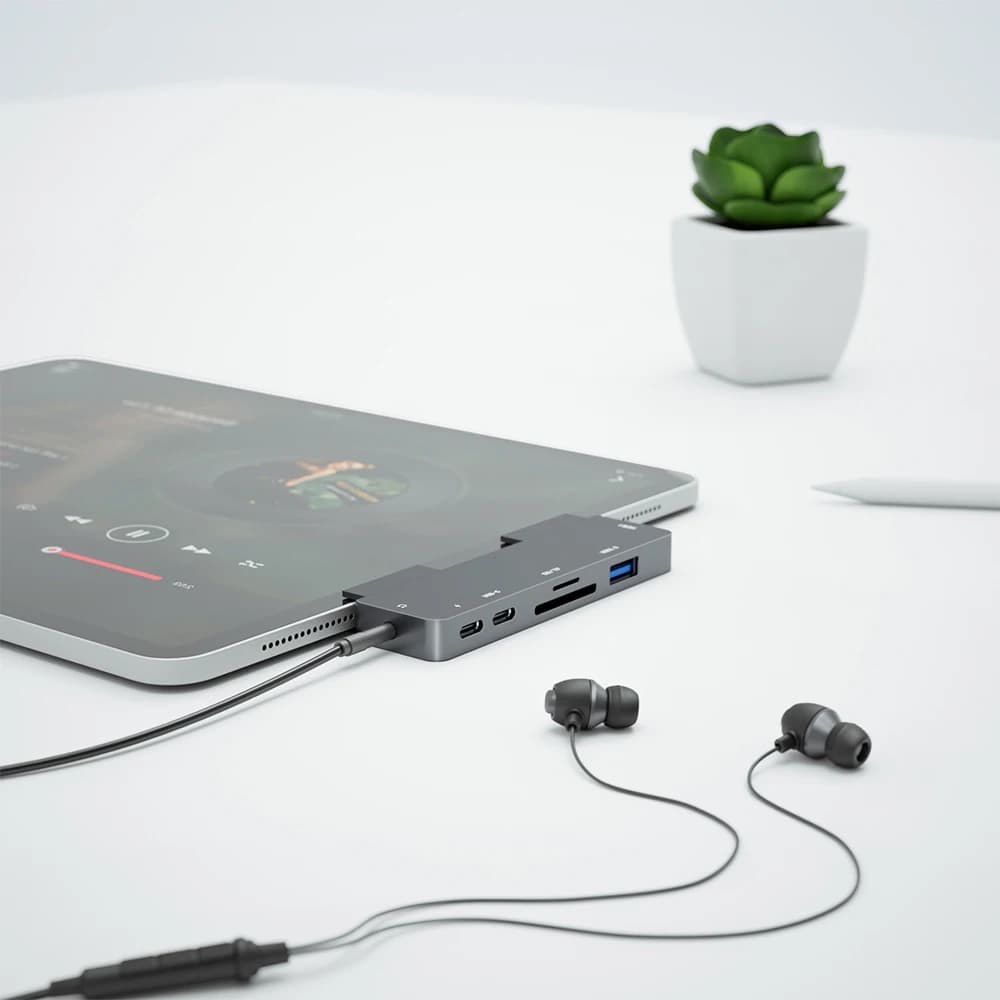 Hub USB C HUB USB3.1 con ricarica PD lettore di schede TF/SD Jack per auricolari HDMI dati di tipo c per iPad Pro MacBook Air type-c HUB