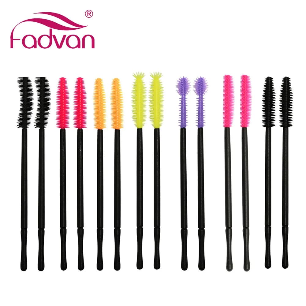 Fadvan 50 Pieces Brush for Eyelashes Silicone Gel Brushes for Make-up Breads for Mascara Professional Beauty Tools