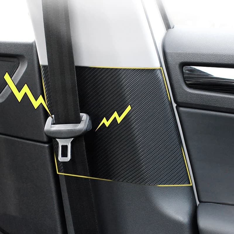 2 pcs leather Auto Door B Pillar protective film safety belt anti-scratch adhesive for Skoda Kodiaq 2017-2020 accessories for Auto