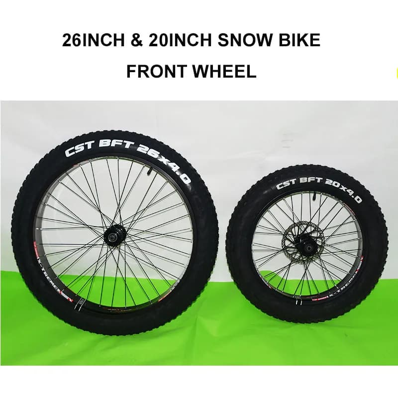 20/26 pollici Snow bike ruota anteriore posteriore 4.0 fat tire bicicletta anteriore ruota posteriore kit neve ebike ruota anteriore kit