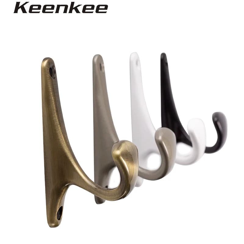 Wide Open Coat Hooks Vintage Metal Clothes Wall Hanger Door Hook for Hat Hanging
