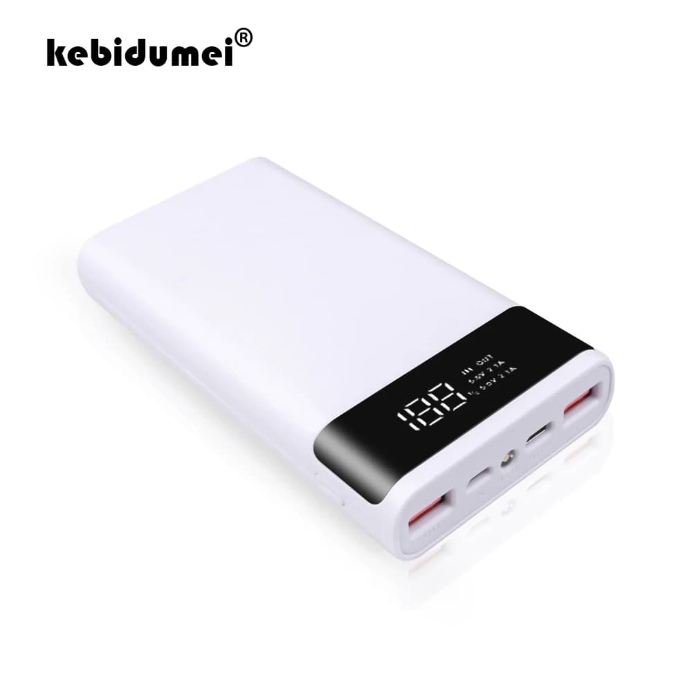 Kebidumei Dual USB Micro USB Tipo C Power Bank Shell 5V FAI DA TE 4/6*18650 Custodia Carica Batteria Scatola di Immagazzinaggio Senza Batteria