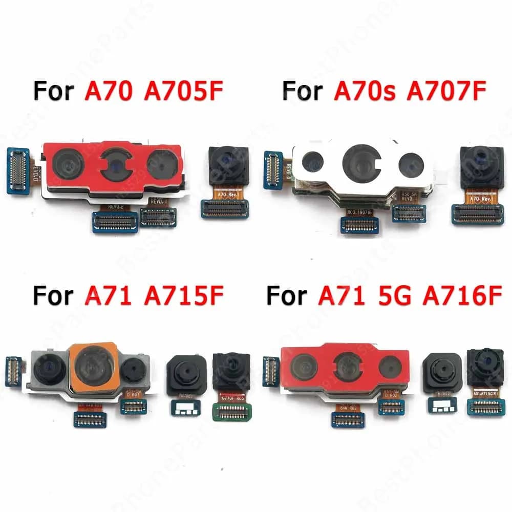 Fotocamera anteriore posteriore per Samsung Galaxy A70 A70s A71 5G Indietro frontale sul retro Modulo fotocamera selfie Flex Pezzi di ricambio