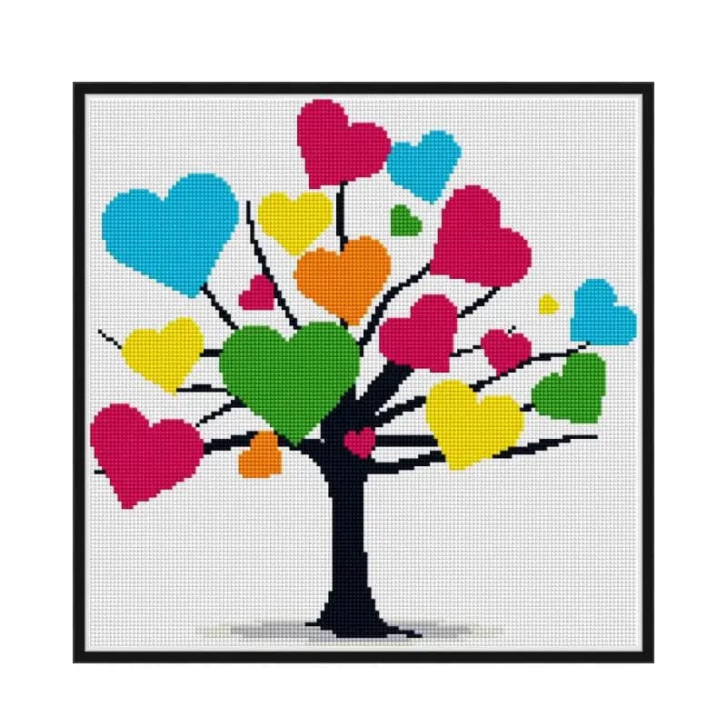 Albero colorato pittura diamante punto croce kit quadrato rotondo trapano cuciture ricamo ricamo fatto a mano fai da te