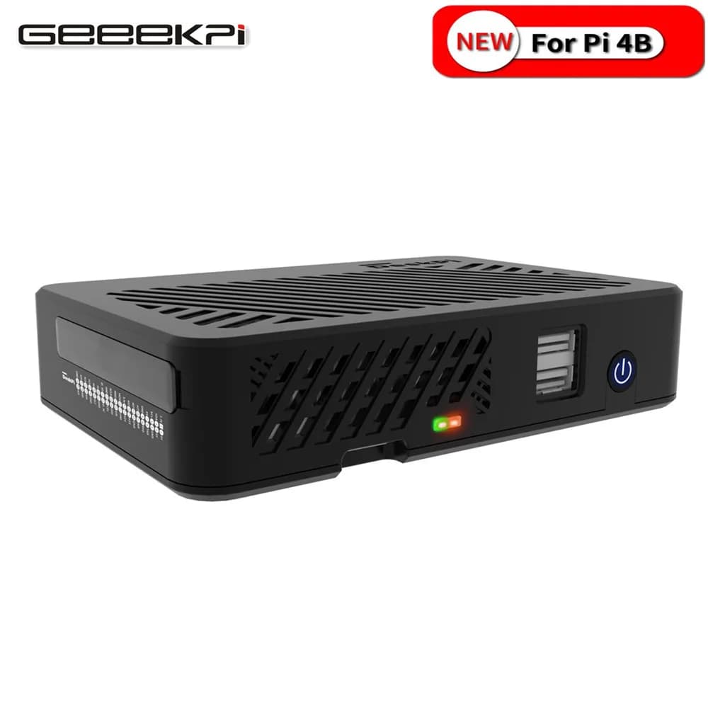 DeskPi Lite Raspberry Pi 4 Case-with power button/heat divider with PWM/Dual Full-Size HDMI fan for Raspberry Pi 4B
