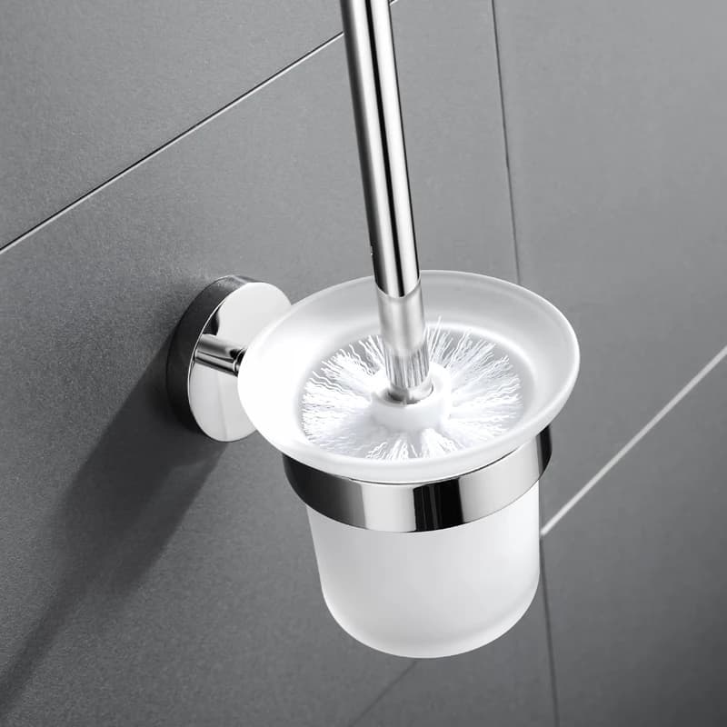 Porta scopino per WC da bagno Portabicchieri in vetro a parete in acciaio inossidabile Accessori hardware per il bagno