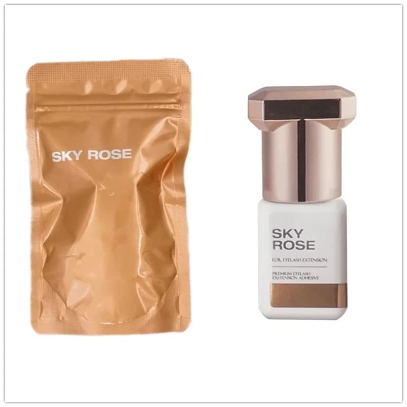 10 pezzi di colla SKY ROSE da 5 ml per extension ciglia, colla per extension ciglia finte ad asciugatura rapida, tutti i tipi di colla con etichetta di sicurezza