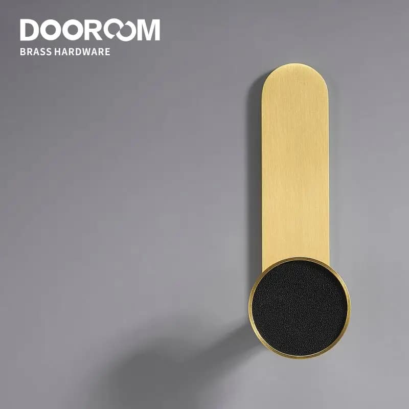 Dooroom Ottone in vera pelle Senza punzonatura Colla Stick Maniglie per armadi Ganci per cuscinetti Bagno Cucina interna Corridoio Appendiabiti da parete