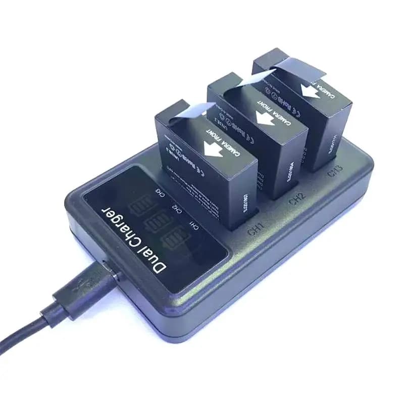 SJCAM 3 vie USB 3 slot caricabatterie caricabatterie LCD caricabatterie Dugl Sj8 Pro Plus Air Sj7 Star Sj6 Legend Action Camera accessori