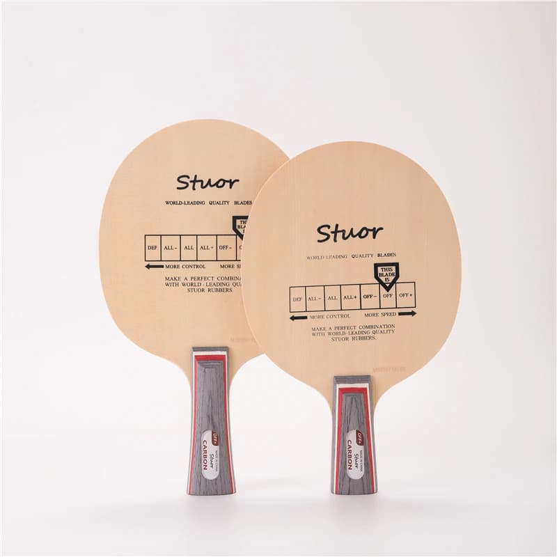 Ping Pong Stuor Hinoki Ping Pong Rack Wooden 5 Layers with integrated Paddle Carbon Fiber Rack for Quick Attack