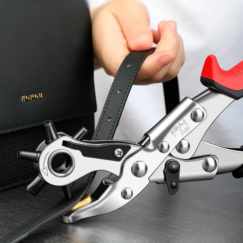 Leather Belt Perforator Pinza Eyebrow Puncher Revolve Sewing Machine Bag Setter Tool Strap Leather Handmade Strap for Home