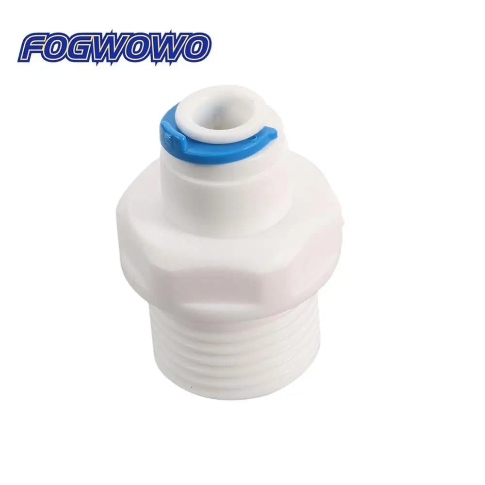 1/2" male threading to 1/4" door interface connector Anti-slip lock Quick access Straight Joint coupling adapters for 1/4" PE pipes 2 pieces