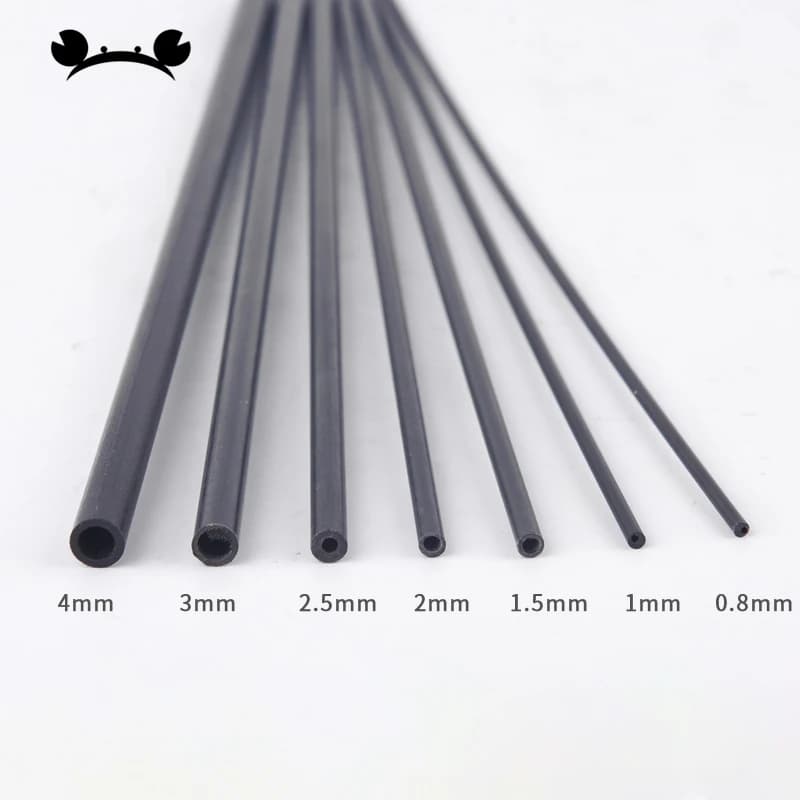Tubi in Fibra di Carbonio 5pz Cavi 2mm-6mm 200mm/400mm Leggeri Alta Resistenza per Aeromodelli RC Elicotteri Aquiloni Fai da Te
