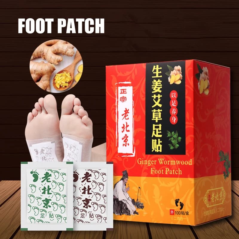 100pcs Ginger Wormwood Foot Patch deumidificare alleviare lo Stress migliora dormire per uomini e donne medicina sanitaria personale