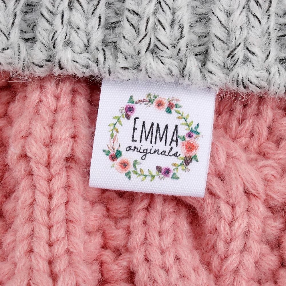 Etichetta per cucito personalizzata, piega, etichette per abbigliamento personalizzate - Etichette con nome in tessuto, logo o testo, nastro di cotone, design personalizzato (MD3034)