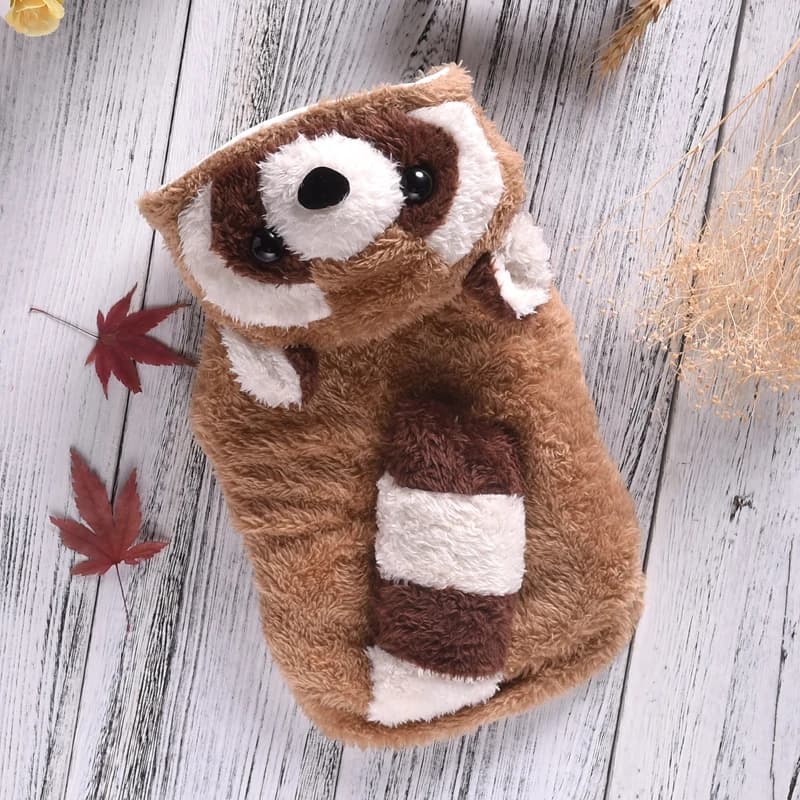 Costumi di procione Vestiti per quel Terrier Cappotto e giacche invernali spessi e caldi per animali domestici per felpa con cappuccio Poodl per gatti piccoli, medi e grandi