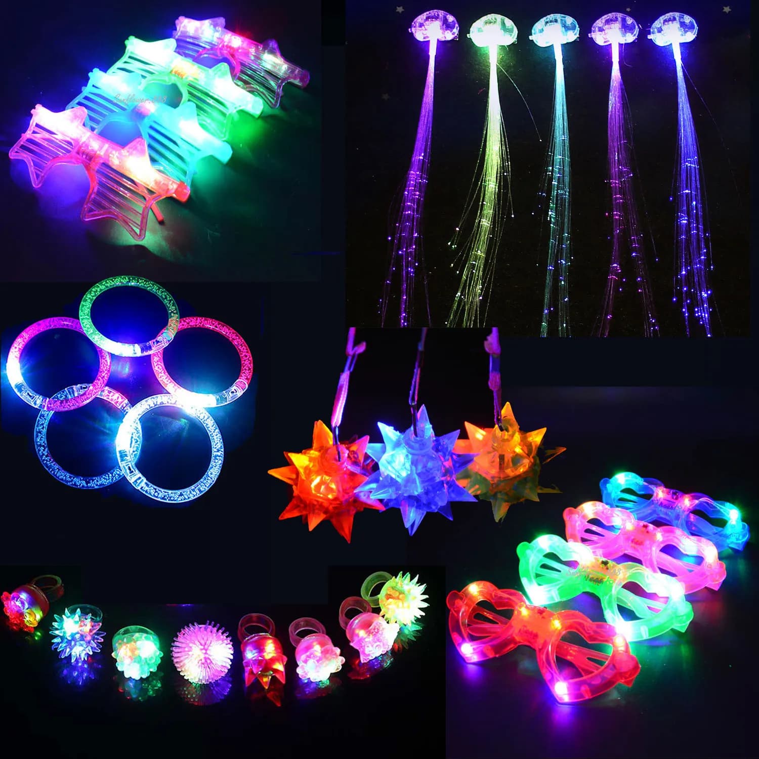 29pcs Light Glow Party Favor Toy Set Pack accessori anelli lampeggianti braccialetti a bolle occhiali Kis regalo di compleanno Festival di nozze