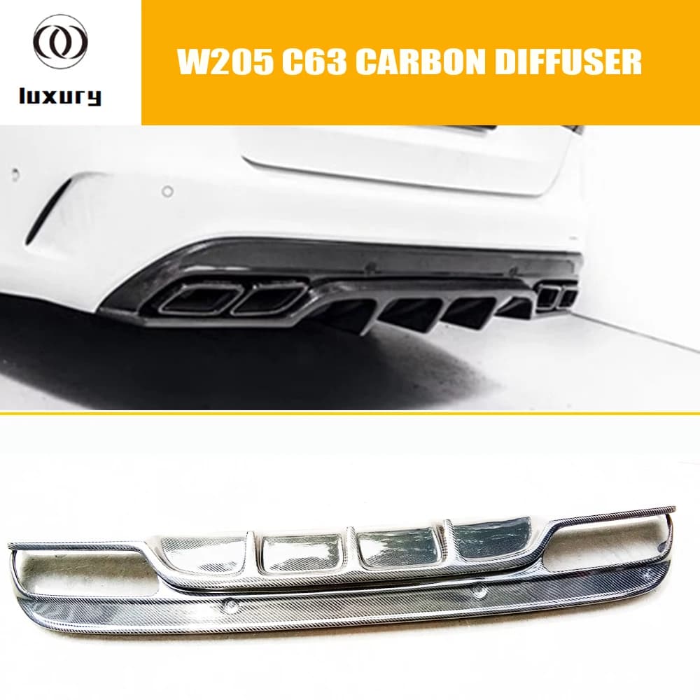 Splitter diffusore paraurti posteriore in fibra di carbonio stile FD per Benz S205 W205 C200 C300 C43 C63 C63s Berlina & Wagon 2015 - 2019