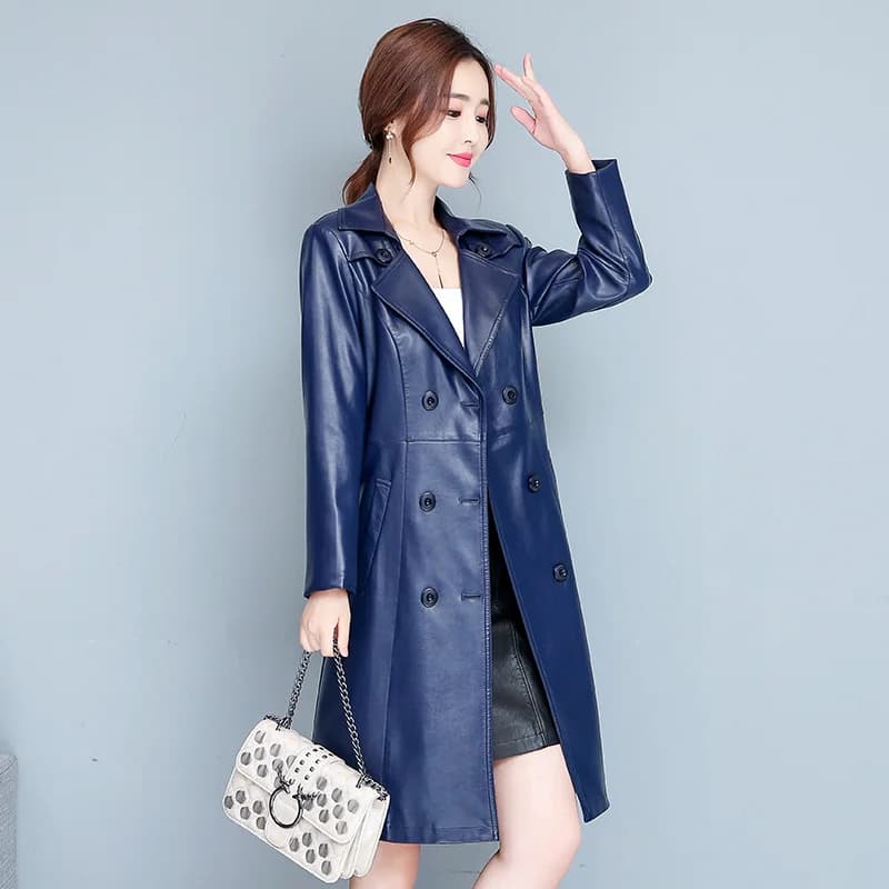 M-7XL Donna Pelle di pecora Soprabito Primavera Autunno Inverno 2026 Moda Collo di pelliccia Caldo spesso Sottile Lungo Cappotto
