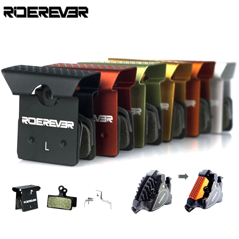 RIDEREVER MTB Pastiglie Freno Per Bici Da Strada In Metallo Antipolvere Dissipazione del Calore Pastiglie Freno Di Raffreddamento per SHIMANO XTR DEORE XT ULTEGRA